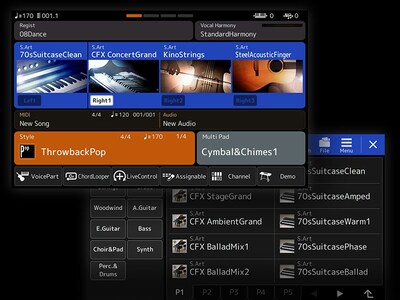 Коллаж экранов выбора тембров рабочей станции Yamaha Arranger PSR-SX920/720