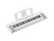 Diagonal side view of the NP-15WH (white model) with the music stand