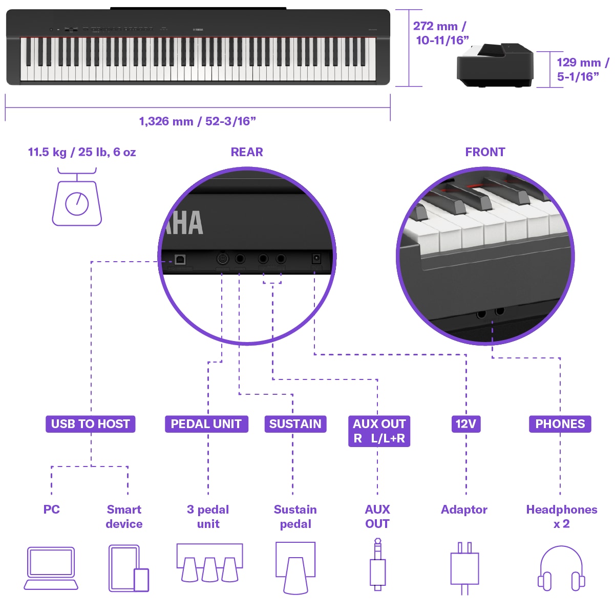 P-225 - Overview - P Series - Pianos - Musical Instruments