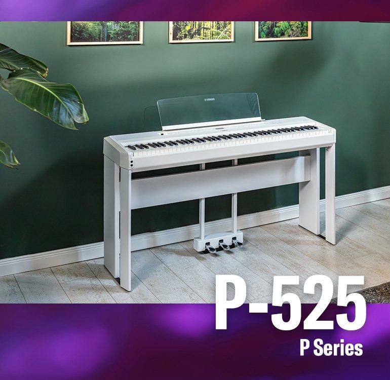 The P-525WH on an optional stand with three-pedal unit