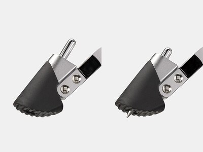 Image of snare drum stand legs (rubber feet)