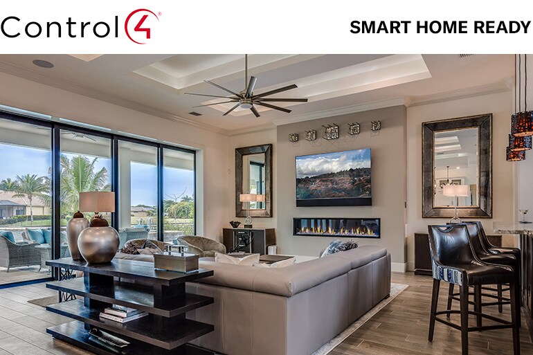 Smart home compatibility and Control4 logo