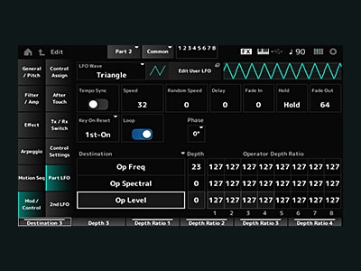 Part LFO destination for AN-X and FM-X