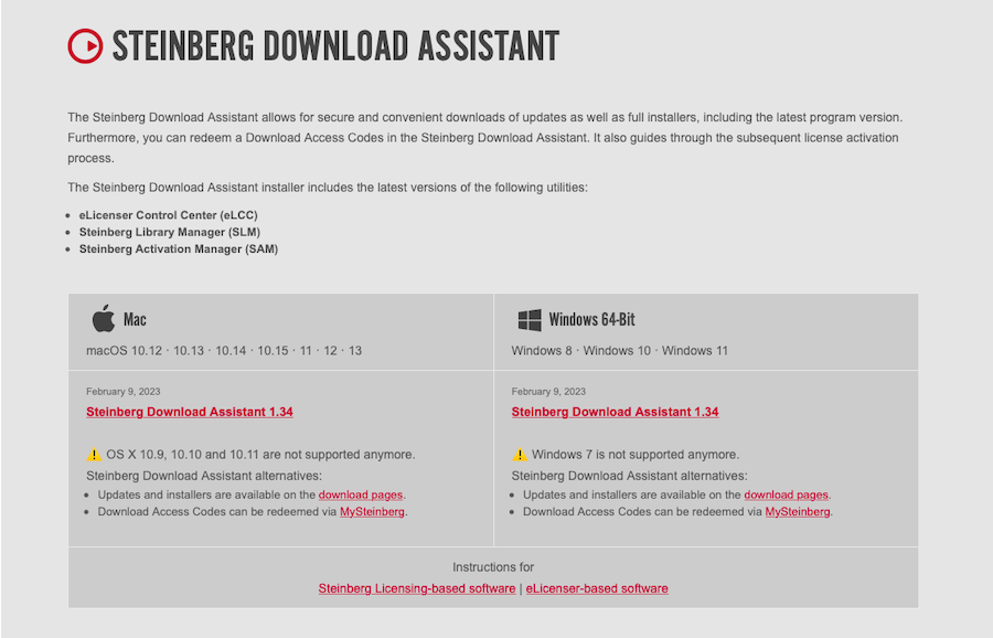 Steinberg Download Assistant